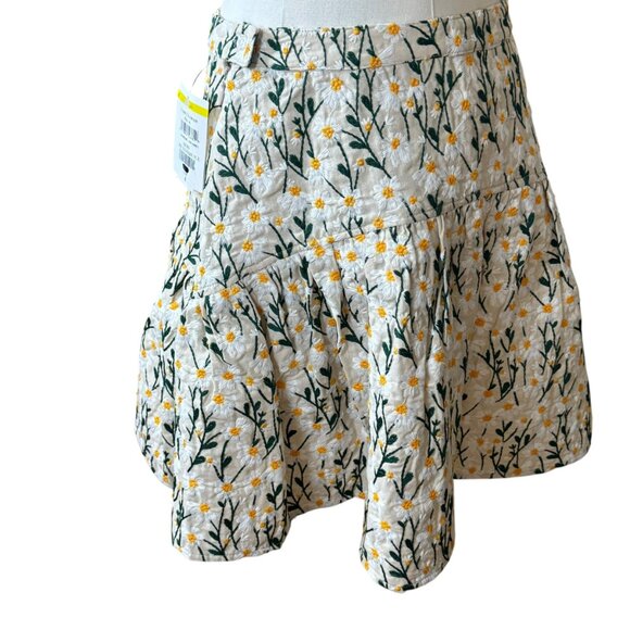 Avec Les Filles Embroidered Linen-Blend Floral Skirt Size 4 NWT - Picture 4 of 10